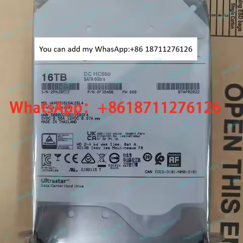 16TB WUH721816ALE6L4 Server Helium 16T Hard Drive Enterprise HC550