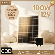 Solar Panel 100W 12V Panel Solar Monocrystalline Rigid Cas Bateri Kalis Air Rumah Silikon UORRIS 100