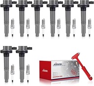 Set of 8 Ignition Coil Pack and Iridium Spark Plugs Compatible with Ford for Mustang 2011-2015, for 
