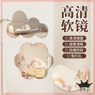 Acrylic Soft Mirror Bathroom Wall Sticker Self-adhesive Cartoon Mirror Makeup Mirror No Punch Wall Decoration