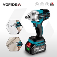 Yofidra 1/2" Brushless Electric Wrench 4000rpm Cordless Variable Electric Impact Screwdriver Power Tools For Makita 18V Battery