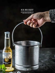 一個不銹鋼冰桶酒吧KTV手持冷卻器商業冰鎮香檳桶創意啤酒和葡萄酒桶帶有隔板