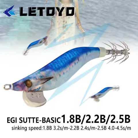LETOYO mini egi squid lure 1.8#-2.5# luminous squid jig Wood Shrimp squid hook for Webfoot Octopus C