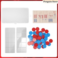 👓 50Pcs Classroom Counting Tokens with Ten-Frame Pattern Bingo Chips 6.9x3.9x0.8in