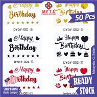 [Wholesale] 1 Pack 50 Pieces Big Size Happy Birthday Transparent Bobo Balloon Stickers/Belon Sticker