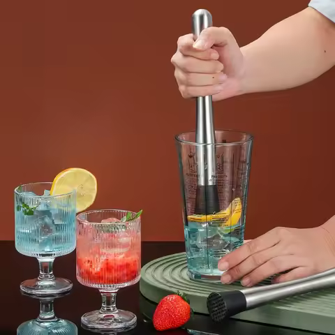New Stainless Steel Crushed Ice Hammer Multifunctional Popsicle Cocktail Swizzle Stick Fruit Lemon M