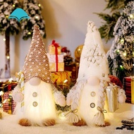 Set of 2 Christmas Gnomes, Lighted Christmas Gnomes Figurines  Plush Xmas Decorations - White Winter