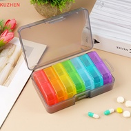 KUZHEN Weekly Portable Travel Pill Cases Box 7 Days Organizer 14 Grids Pills Container Storage Tablets Drug Vitamins Medicine Fish Oils KUZHEN