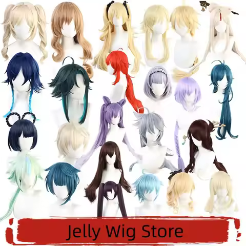 【Jelly Wig】Genshin Impact Cosplay Wig Jean Amber Lisa Kaeya Diluc Venti Mona Aether Lumine Xiao Read