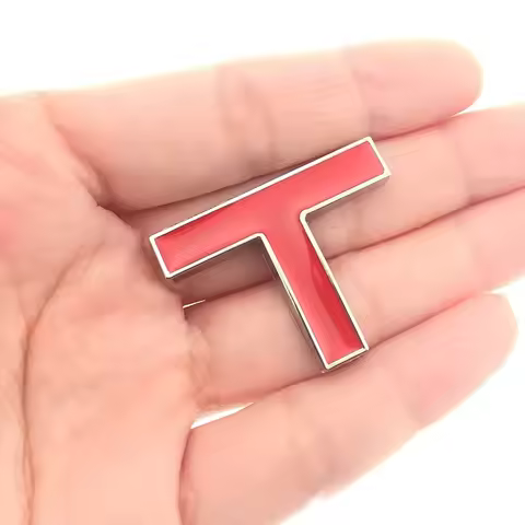 Car 3D Metal T Logo Sticker Emblem Badge Decals for Mazda KIA Renault TOYOTA BMW Ford Focus 2.2T 2.4