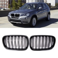1 Pair Front Kidney Grilles Gloss Black For BMW X3 F25 2011-2013 Replacement Racing Front Bumper Grille Car Styling