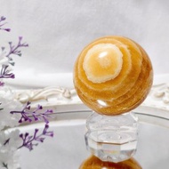 稀有黃螢石方解石 天眼 晶球擺件 招財 智慧 圓滿 收藏 單品 禮物