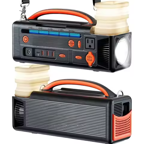 Portable Power Station 300W, 296Wh Solar Generator with 100W USB-C In/Output, Night Light & LED Flas