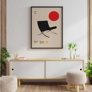 โปสเตอร์เก้าอี้บาร์เซโลน่า Ludwig Mies Van Der Rohe เฟอร์นิเจอร์ดีไซน์ Bauhaus 1ชิ้นกรอบไม้ด้านในหรื