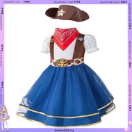 Kids Cowgirl Dress Cowboy Costumes For Girl Princess Dresses Western Style Cowgirl Dress + Scarf + H
