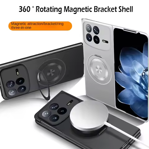 360° Rotating Magnetic Ring Holder Phone Case For Xiaomi Mix Fold 4 Cover Metallic Paint Shockproof 