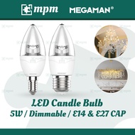LILIN Megaman 5W LED Candle Blub - YTC37Z1 SIRIM E14/E27 3000K 6500K LED Bulb Candle Home Decoration