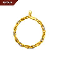 Top Cash Jewellery 916 Gold 2-Tone Linking Bracelet