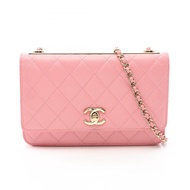 【二手】香奈兒 (Chanel) 女士單肩包 Trendy CC Matelassé A809682 粉紅羊皮（綿羊皮）Matelassé 鏈條錢包 二手 B