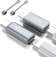 LERTOSEN Lightning Female to USB-C Male Adapter &amp; USB-C Female to Lightning Male Adapter (2 Pack) for iPhone Series and More Lightning &amp; USB-C Devices,Support Charge &amp; Data Sync,Not for Audio/OTG