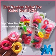 Ikat Rambut Spiral 5 PCS Kucir Per Kabel Telepon Mini Ukuran 3CM Kucir Anak Kecil Mini Murah Serba 1