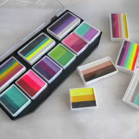 DIY Festival Art Neon Make up Kids Face Painting Kit Professional Water Based Rainbow Split Cake Fac