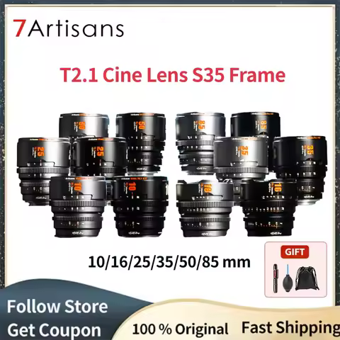 7artisans Hope S35 Frame T2.1 10/16/25/35/50/85mm Prime Cine Lens 7 artisans for Sony FX30 RED GH9 F