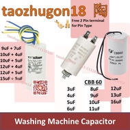 Washing Machine CBB60 Wire Pin Capacitor Kapasitor Mesin Basuh 3uF 4uF 5uF 6uF 7uF 8uF 9uF 10uF 11uF