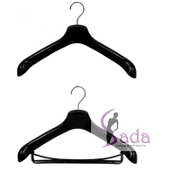 Combo of 50 and 10 large black shoulder plastic hooks 43cm long to hang men's and women's clothes sp
