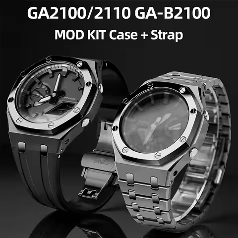 GA2100 GAB2100 Stainless Steel Watch Case & Band Mod Kit for Casioak GA-2100 GA-B2100 Modified Metal