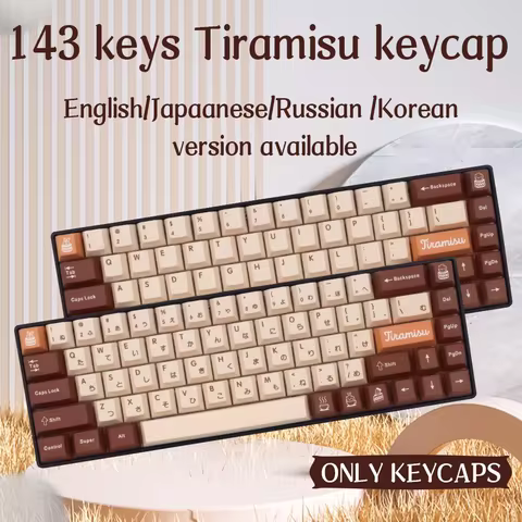 133 Keys Tiramisu Keycaps Cherry Profile PBT Dye Sublimation for GMK MX Switch Compatible with 64~10