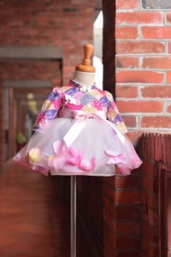 花蝴蝶改良式旗袍禮服 七分袖