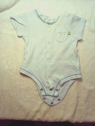 0-3M 新生兒 嬰兒 包屁衣 連身裝 兔裝 哈衣 寶寶連體衣 (藍色素面) 粗衣