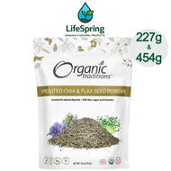 Chia Seed Powder & Organic Sprouted Flaxseed Organic Traditions Flax Chia Powder, 227g & 454g