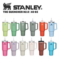 Stanl.e/y 40oz/1.1L Quengher H2.0 Tumbler With Handle With Straw Lids Stainless Steel Coffee Termos 