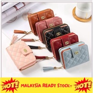 🔥 12W6 Hollow OO Short Purse Lady Women’s Multi-slot Card Holder Coin Zip Purse Woman Dompet Beg Dui