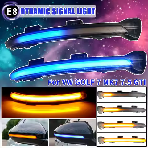 Dynamic Turn Signal LED Light Flowing Water Blinker Flashing Indicator Signal For VW Golf 7 MK7 7.5