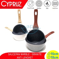 CYPRUZ 16-18CM SAUCE PAN/ MARBLE GRANITE INDUCTION NON-STICK FRYING PAN