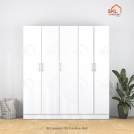 ARCIO 5X8FT (3+2) DOORS WARDROBE WITH SHELF / almari baju /kabinet baju / almari baju budak /wardrob