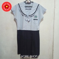 sailor top kemeja blouse kerah crop atasan collar bawahan rok lipit pleated skirt dress mididress se