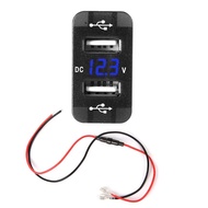 40×20mm 12V Dual USB Car Charger LED Voltmeter Power Adapter For Suzuki