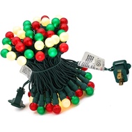 Red White and Green Christmas Lights G15 70 LED Globe String Lights Plug in Christmas Decor String L