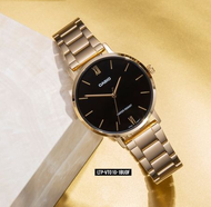 นาฬิกา Casio รุ่น LTP-VT01G-1B นาฬิกาสำหรับผู้หญิง สายแสตนเลส สีทอง หน้าปัดดำ - ของแท้ 100% รับประกันสินค้า 1 ปีเต็ม
