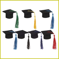 Graduation Hat Decorations 7X Graduation Wine Bottle Toppers with Tassels Miniature Hat for Classroo