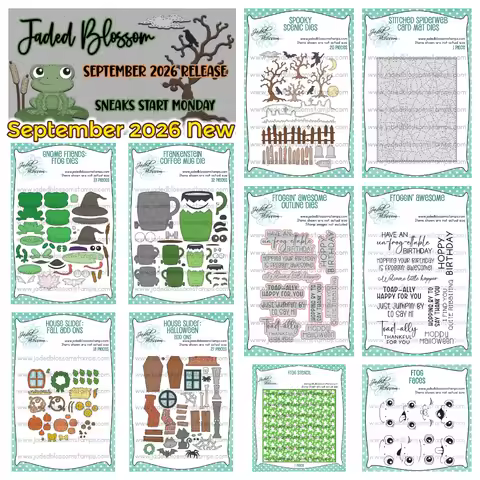 Jaded Blossom September 2026 New GNOME FRIENDS: FROG DIE Metal Cutting Dies Stamp Stencil DIY Scrapb
