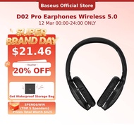 Baseus D02 Pro Bluetooth Earphones Stereo Wireless 5.0  HIFI Foldable Sport Headset