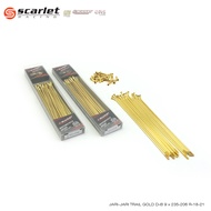 Scarlet Racing - Jari Jari spoke ruji lidi trail Depan Belakang 9 x 235 206 R 18/21 - ring 18/21
