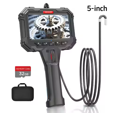ANSHIKE 6.2MM Articulating Borescope 1080P 5 Inch IPS Two Way 360° Steering Endoscope Camera 1/3/6m 