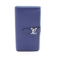 【二手】路易威登LOUIS VUITTON雙折長款皮夾 LV 垂直皮夾 M82441 藍色皮革豎款皮夾 女士二手 B