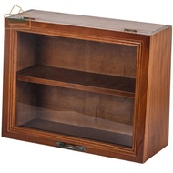 YOUNA Tường hiển thị hộp gỗ Tủ bóng trường hợp lưu trữ Mug gỗ bánh mì Organizer chủ Kệ cup Counterto